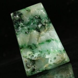 Cert'd 2 Color Natural Grade A Jade jadeite Pendant landscape 山水